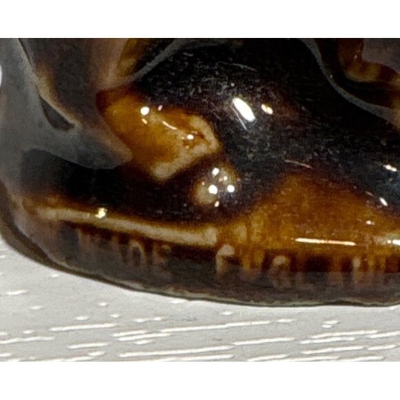 Vintage Wade England Buffalo Figurine Brown Glazed Ceramic Miniature Collectible - Picture 3 of 5